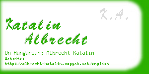 katalin albrecht business card